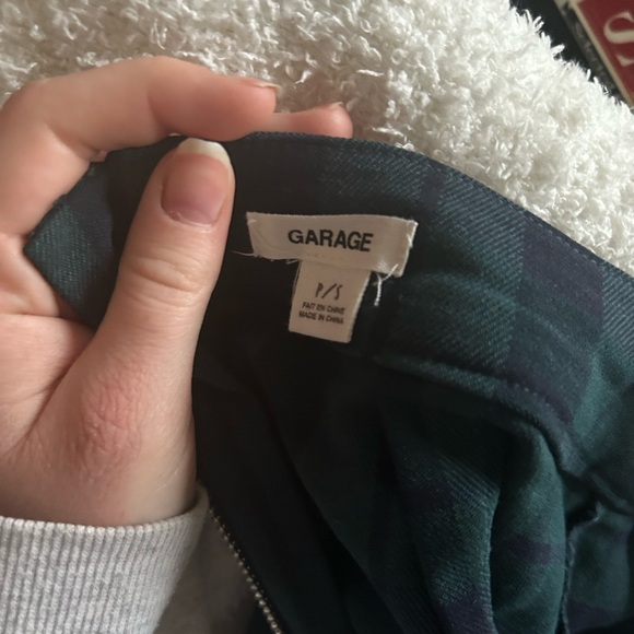 Garage Green Plaid Skirt - Picture 2 of 2